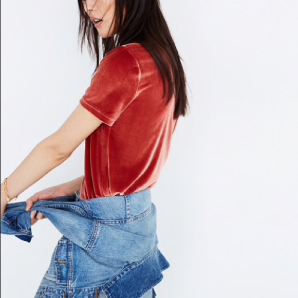 Madewell Women’s Velvety Mock-neck Top in Peach Pink - Picture 2 of 8